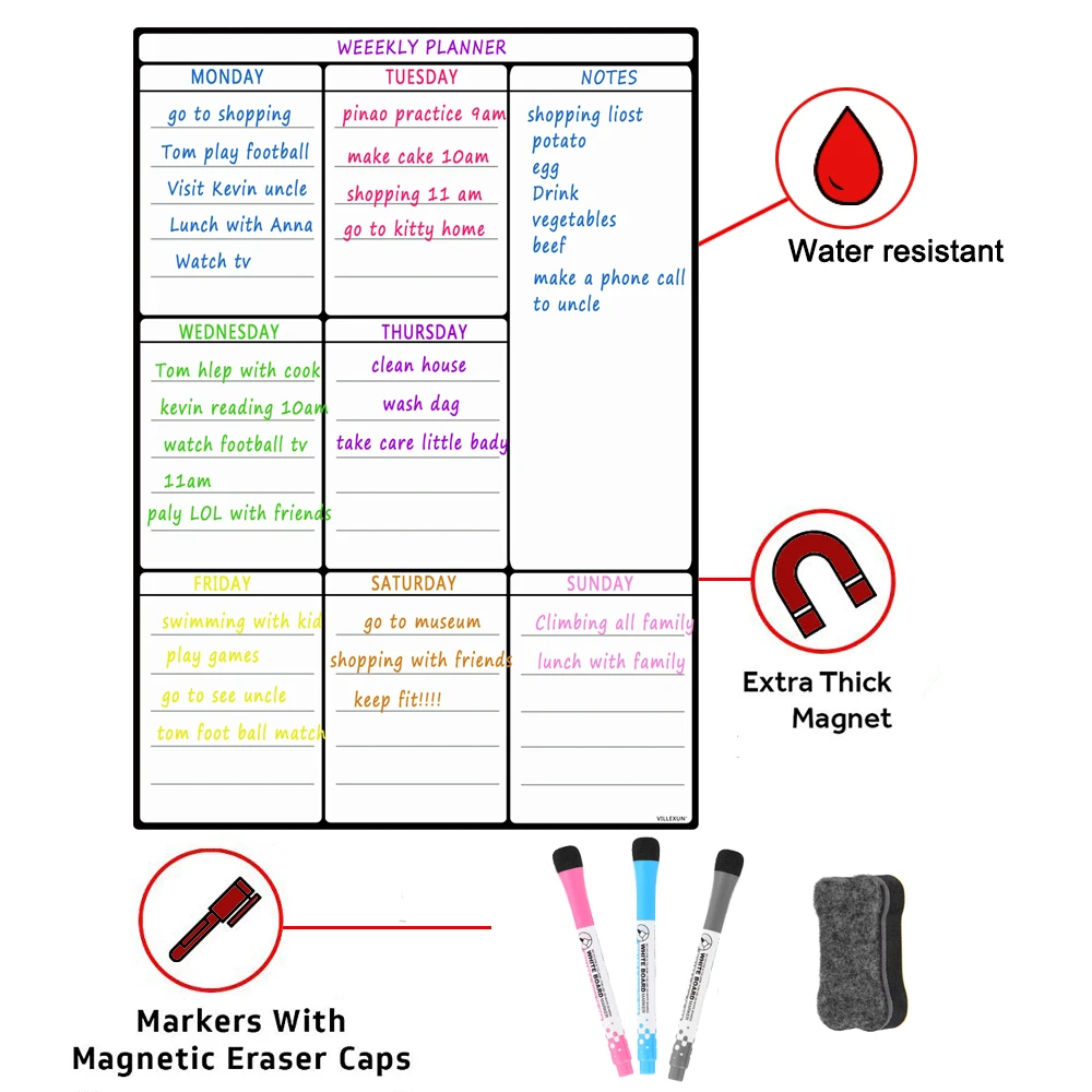 A3 Khô Tẩy Xóa Bảng Trắng Tờ Cho Nhà Bếp Tủ Lạnh Họ Organiser Bữa Ăn Quy Hoạch Bảng Ghi Nhớ Danh Sách Mua Sắm Tủ Lạnh Bảng Trắng