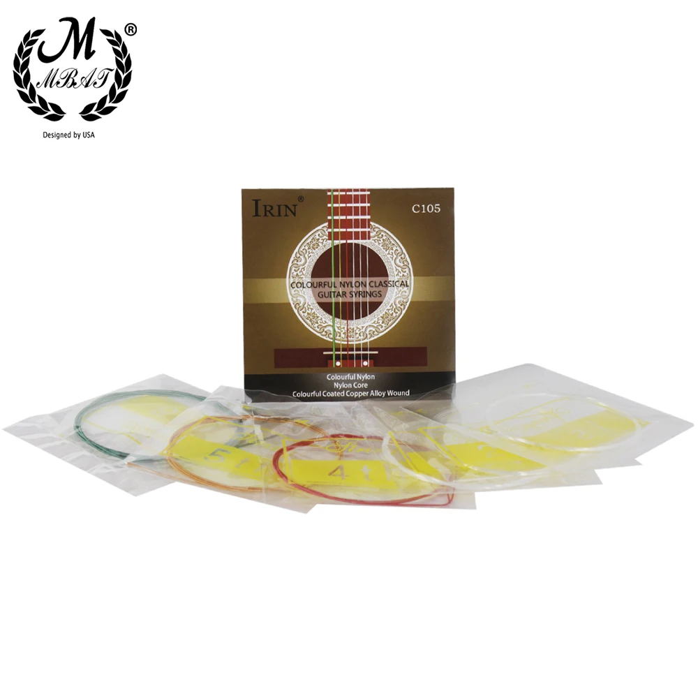 6 Pcs/Set Classical Guitar Strings Colorful Transparent Nylon Wound Guitar String Musical Instrument Guitar Parts Accessories