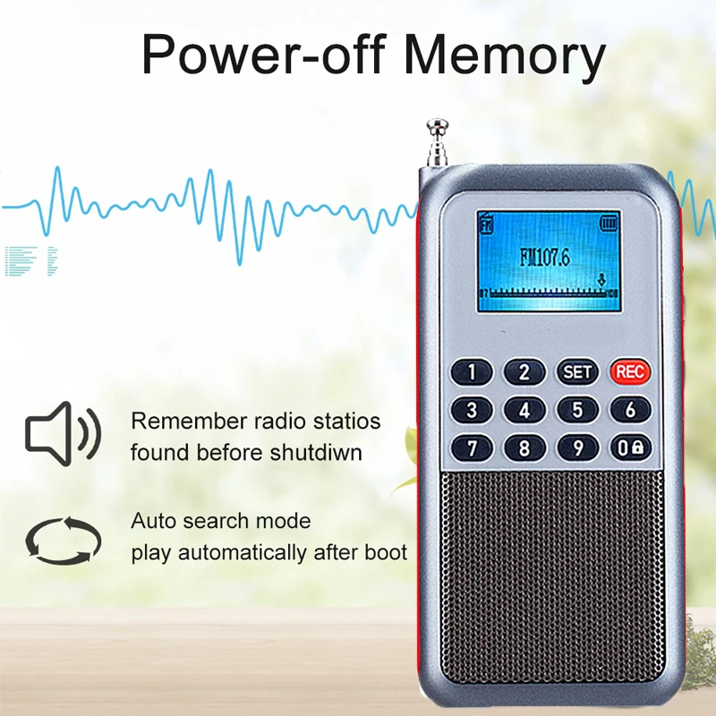 Portable FM/AM Radio Wireless Bluetooth 5.0 Speaker Dual Band Radio Receiver 3.5mm Jack HIFI Stereo With LCD Display