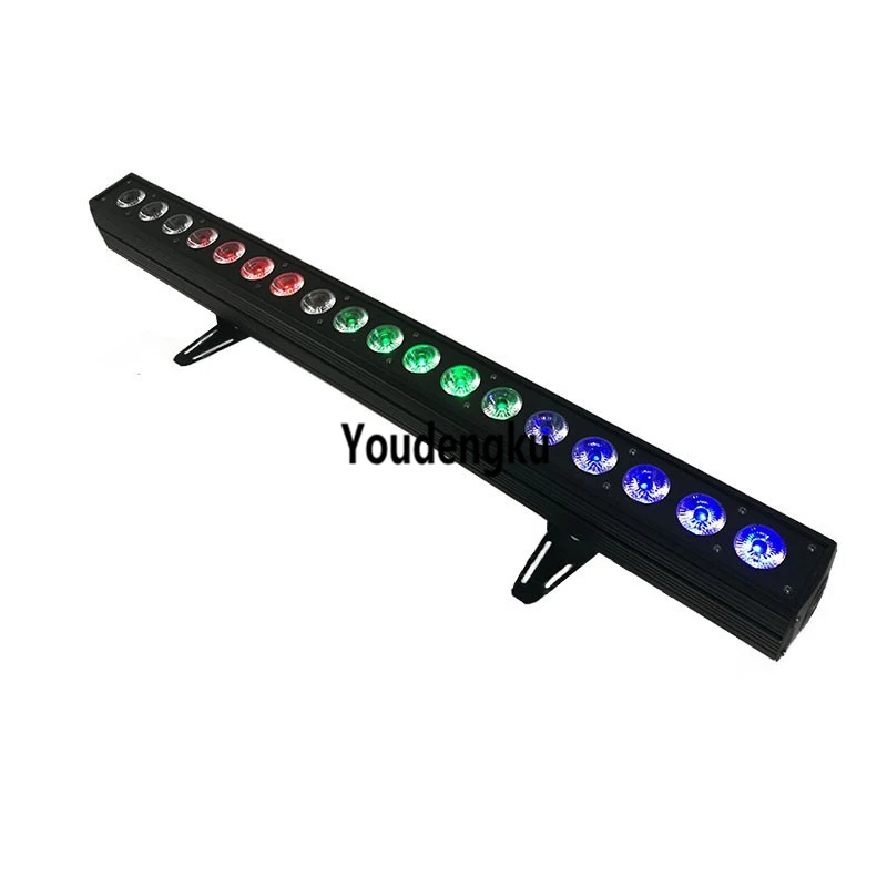 

IP20 Indoor RGBW LED Wall Washer 18*18w DMX512 6in1 RGBWA+UV LED Slim Pixel indoor led Linear Wall Washer Bar Light