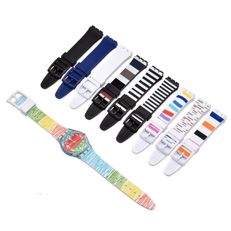 17mm 19mm 20mm Soft Silicone Transparent Watch Wristband Bracelets for Swatch Strap Men Women Watchbands Accessories