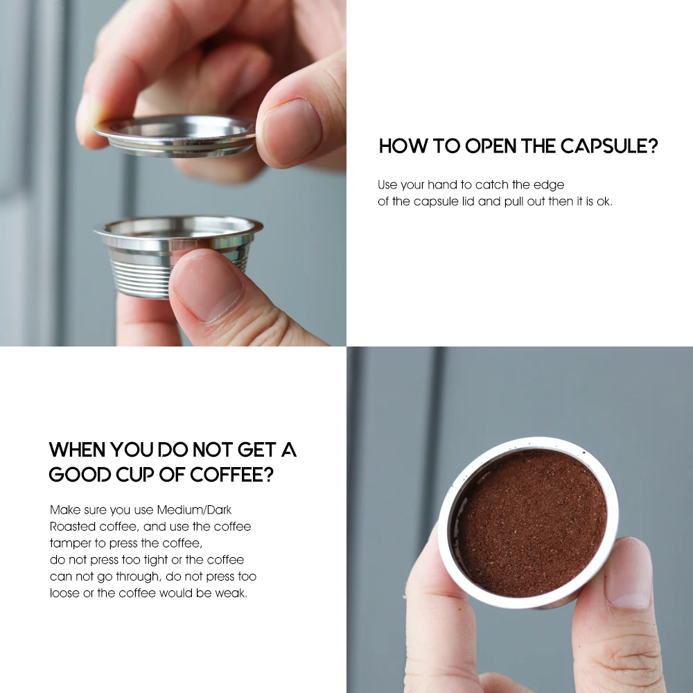 Reusable Refillable Coffee Capsule Cup For Lavaz-za A Modo Mio Jolie Espria Idola Stainless Steel Metal Coffee Capsules Cup Pod