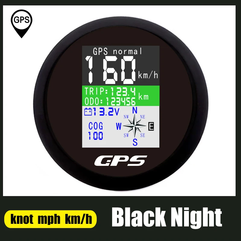 85mm GPS Snelheidsmeter Met GPS Antenne Voor Boot Auto Motor Jacht TFT Scherm Waterdichte Kilometerteller Verstelbare Trip ODO COG voltmeter - afbeelding 1