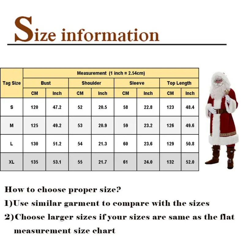 Natale babbo natale Costume uomo donna abiti Cosplay Fancy Dress 5 pezzi lotto Costume Suit Outwear natalizio