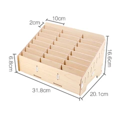 24 Cells Multifunctional Wooden Storage Box Mobile Phone Repair Tool Organizer