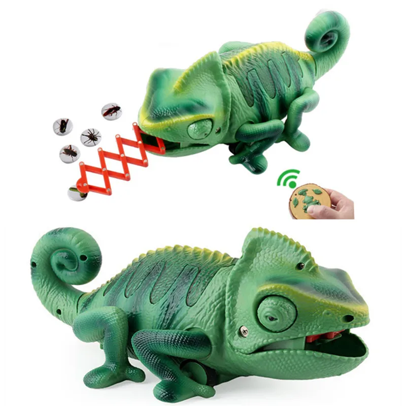 Jouet de jeu électronique intelligent pour parent et enfant, télécommande 2.4G, caméléon, lézard, animal de compagnie, haute simulation, balançoire à queue, manger, insecte, cadeau