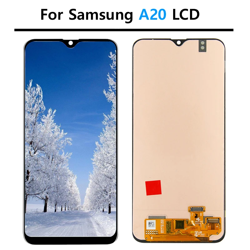 6.4'' For Samsung A20 A205 SM-A205F LCD Screen Assembly Replacement Repair Parts With Frame For A20 LCD Display