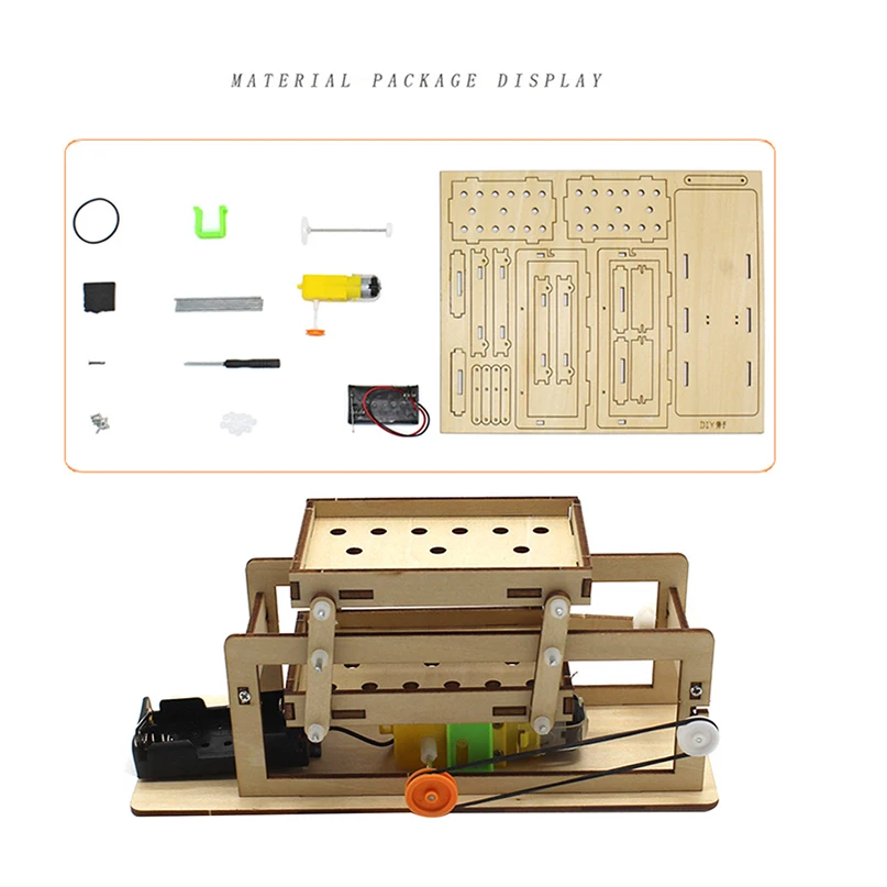 Modelo de tamiz de madera eléctrico DIY, Tecnología de Estudiantes, fabricación de inventos, equipo de laboratorio científico, juguetes educativos de Ciencia