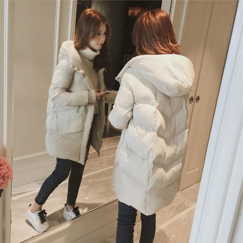 Winter Women jacket Casual Solid thick warm Long Hooded parkas Jackets female pocket sintepon snow coats M-3XL