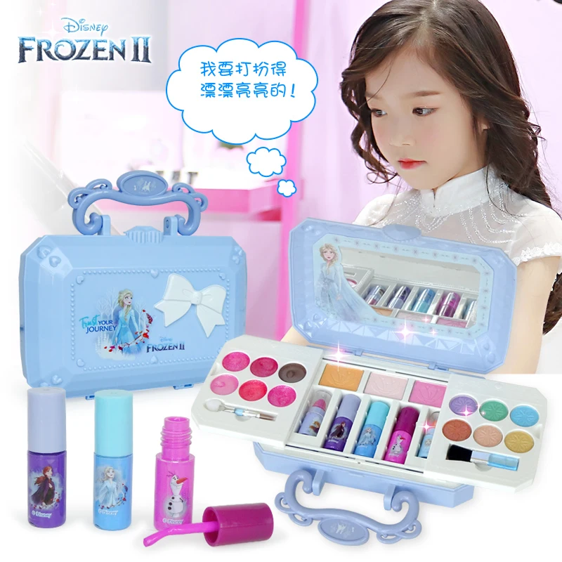 New Disney New girls frozen 2 princess elsa real Cosmetics Make up box set snow White Beauty toys regalo di natale per bambini