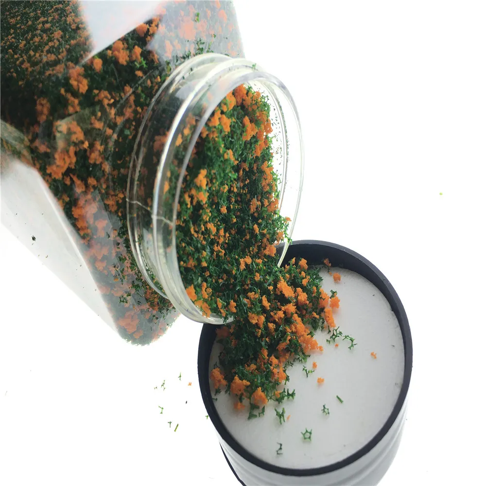 Esponja en polvo de árbol con mechones de hierba, modelo a escala de arquitectura de 500ml, diseño de tren de paisaje, diseño de Diorama