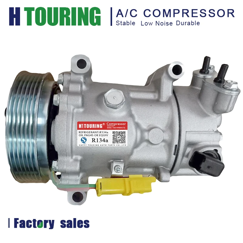 

con AC Compressor For Peugeot 207 208 307 308 Partner / Citroen C3 9670318880 9659875780 9678656080, 9651910980 9671216280