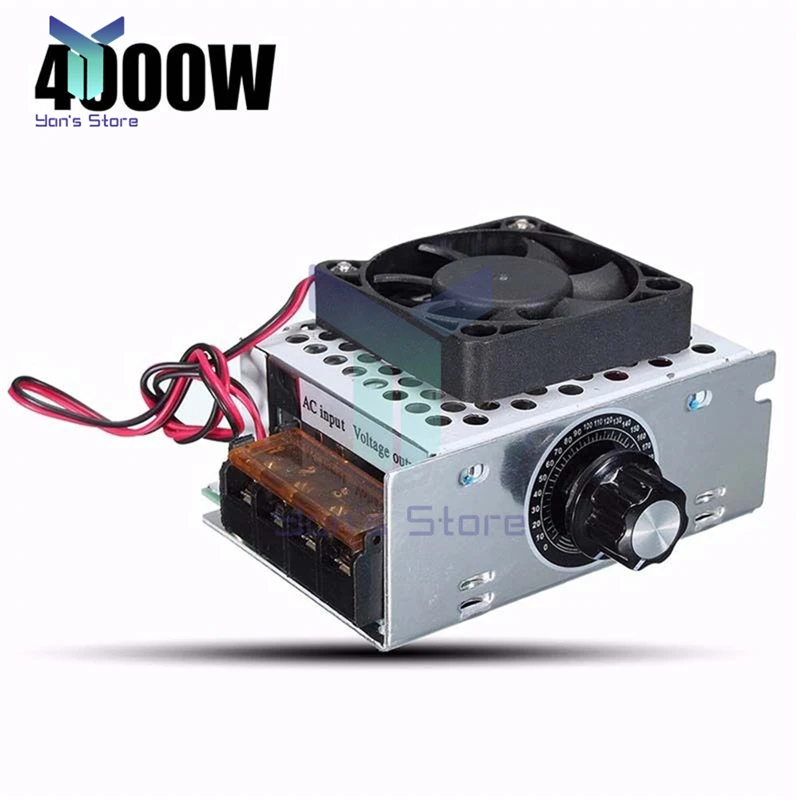 220V 4000W 20A AC Motor Speed Controller SCR Voltage Regulator Fan LED Light Temperature Speed Control Dimmer Switch Heat Sink