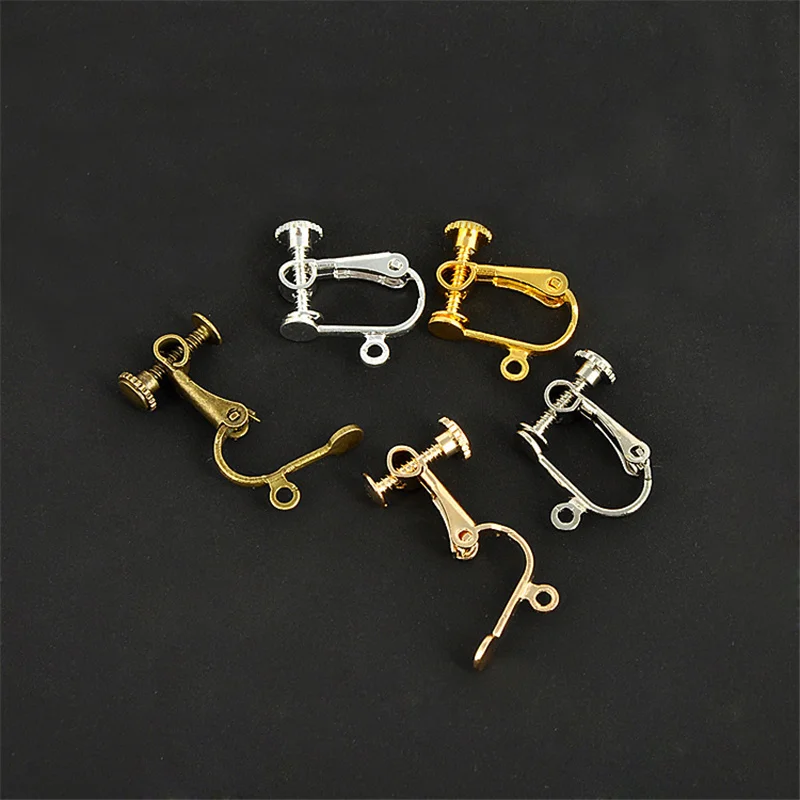 2pcs 2021 No Piercing Painless Screw Earrings Clip Sticky Jewelry Basket Plating Plus Protective Layer Adjustable U-Shaped Clips