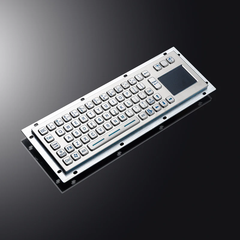 IP65 Waterproof Backlight Stainless Steel Industrial Keyboard With Touchpad Mouse For Self Service Kiosks