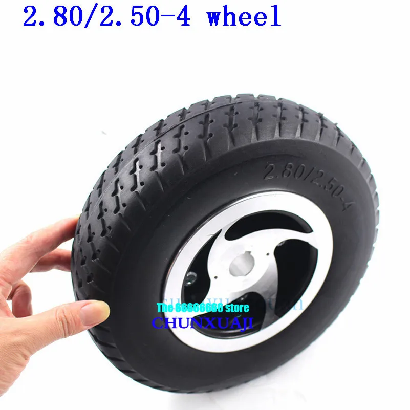 9\'\' solid tire wheel 2.80/2.50-4 Non-inflatable tyre+ keyway type hub for Gas / Electric Scooter ATV Elderly Mobility Scooter