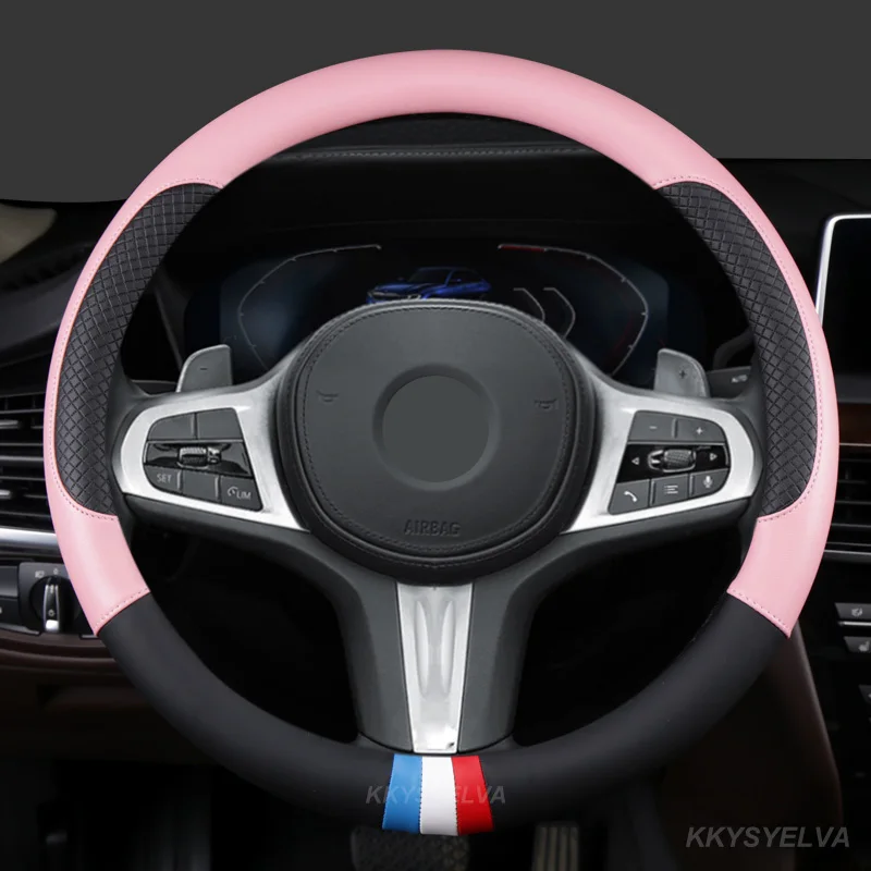 PU Leather Steering Wheel Cover for BMW e46 e90 e39 f20 e60 e87 e83 e91 serie 1 2 3 4 5 6 7 X1 X2 X3 X4 X5 X6 Auto Accessoriese