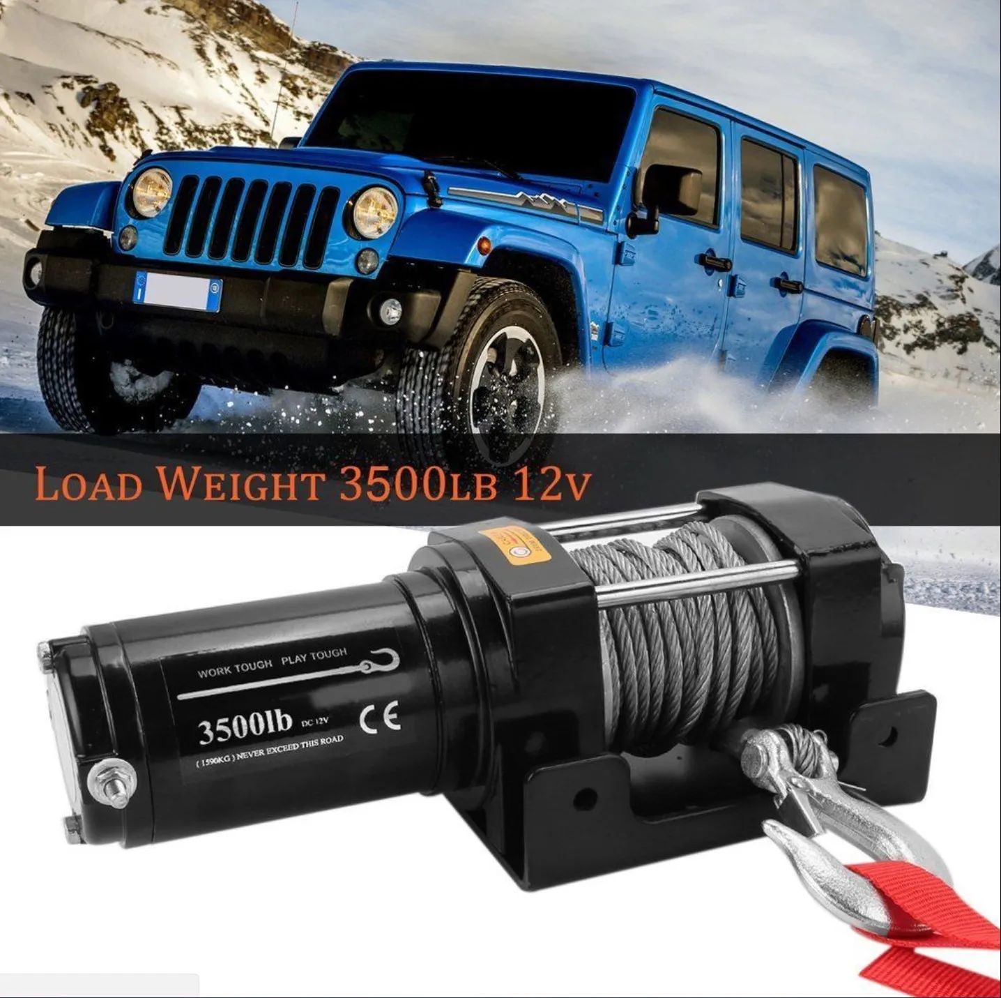 3500 lbs 1588 kg pulling force UTV/ATV electric winch