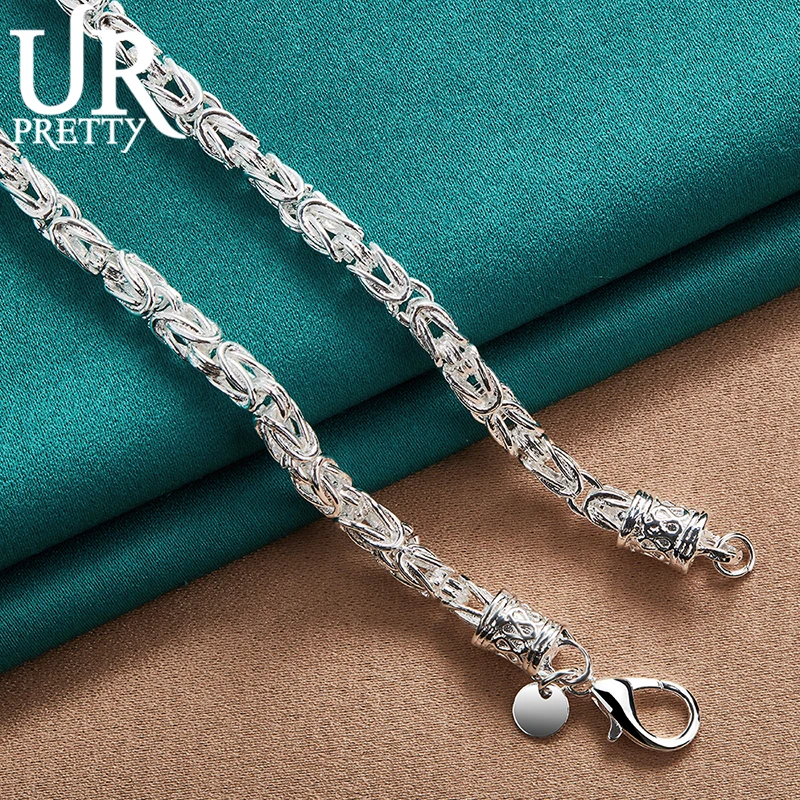 URPRETTY-collar de plata de ley 925 con cabeza de dragón para mujer, cadena de 20 pulgadas, joyería de compromiso para fiesta de boda, regalo de