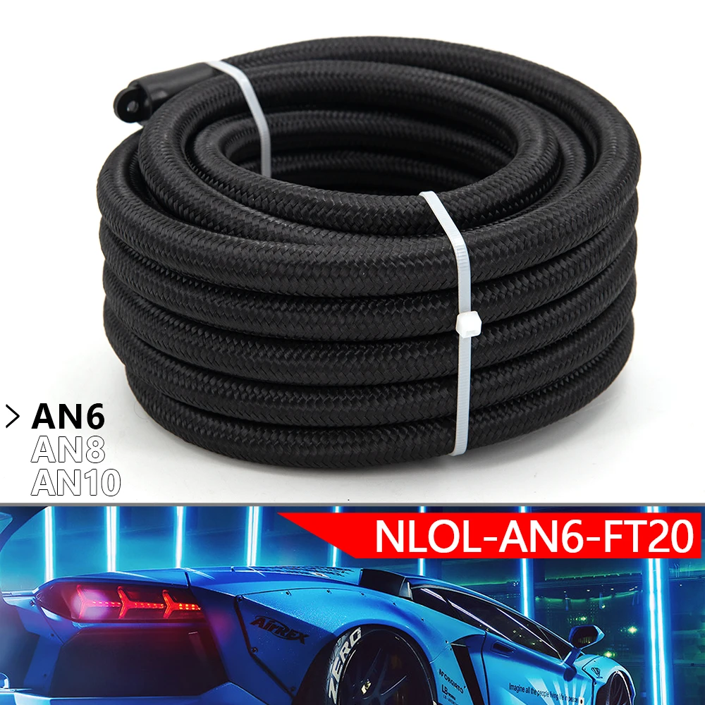 10FT(3 metry) 20FT(6 metrów) AN6 AN8 AN10 Pleciony przewód węża paliwowego Pleciony wąż paliwowy NYLON Pleciony stal nierdzewna