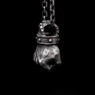 Vintage Personality Power Fist Necklace Pendant Motorcycle Party Punk Silver Color Necklace Hip Hop Jewelry Man Gift OSDZ140