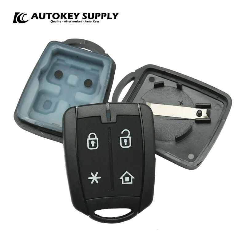 AutokeySupply AKBPS102 / AKBPS134  (PX42) Shell Only Burglar Alarm 4 Button Control With Battery Clip For Brazil Positron Flex