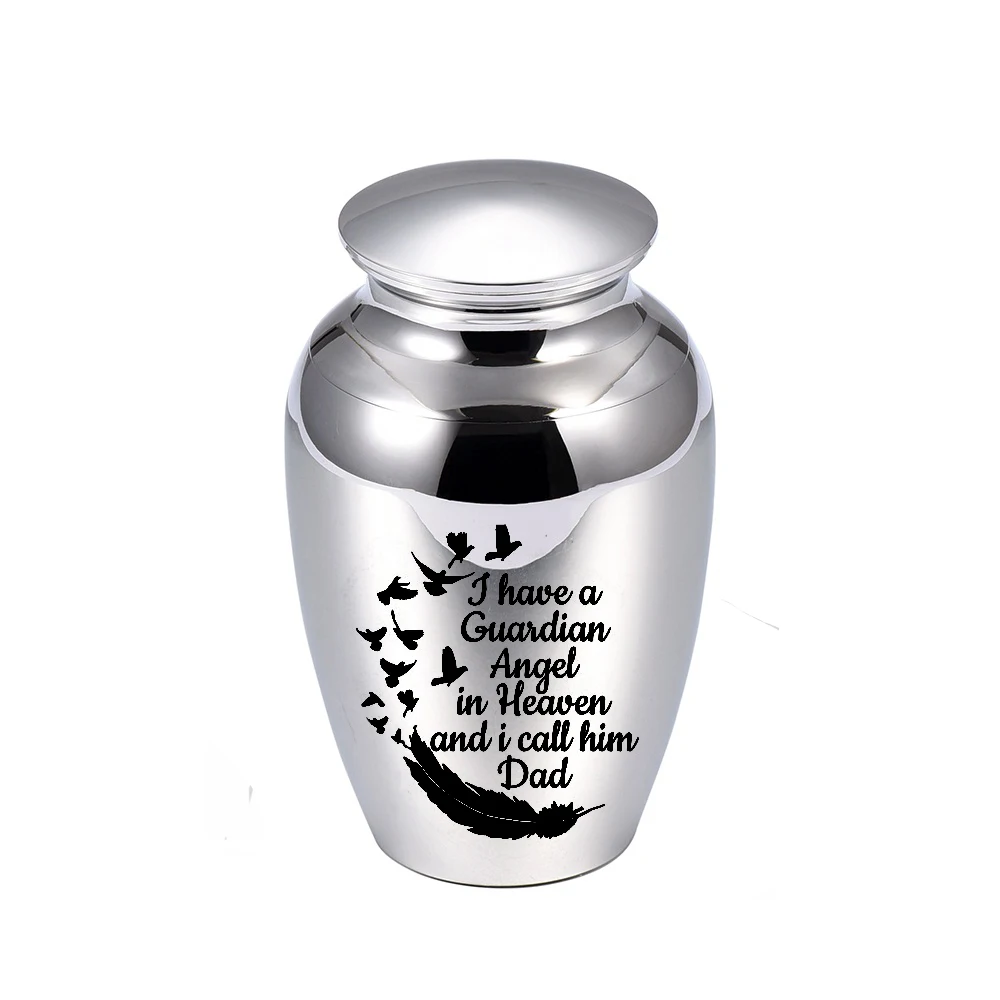 Cremation urn for human ashes keepsake small aluminum alloy ashes holder to commemorate the beloved Dad -Free engraving