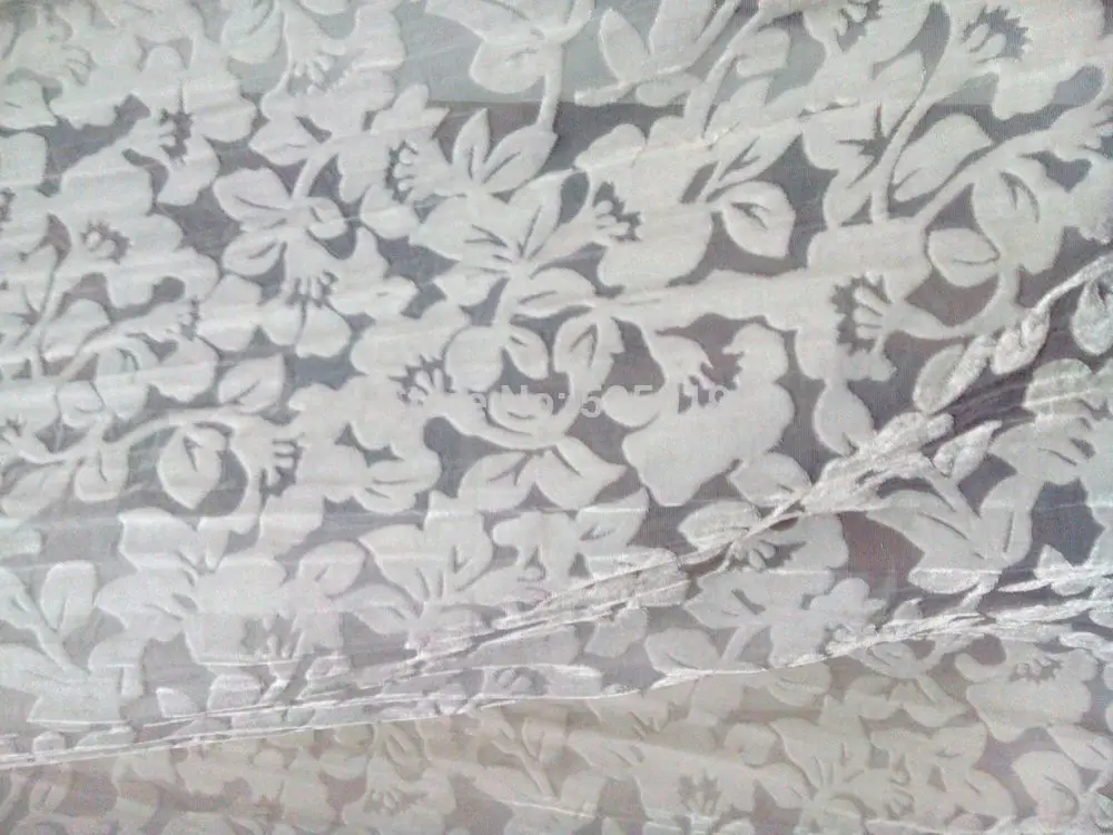 Telas Free Tulle Roll African Lace Silk Fabric For Sewing Curtain Scarf Dress Cotton Fabric Meters White Flowers Velvet Fabric