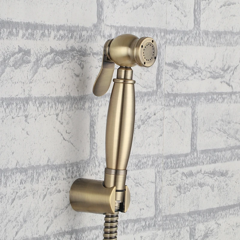 Antique brass handheld toilet shower spray set Top Quality shower head nozzle jet set With 7/8*7/8*1/2 T-adapter 3-way Valve