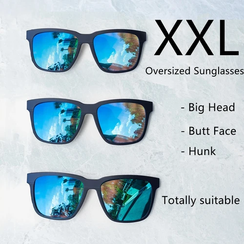 JULI gafas de sol polarizadas cuadradas de gran tamaño para cabezas grandes para hombres Retro Vintage XXL gafas de sol súper grandes protección UV MJ8023