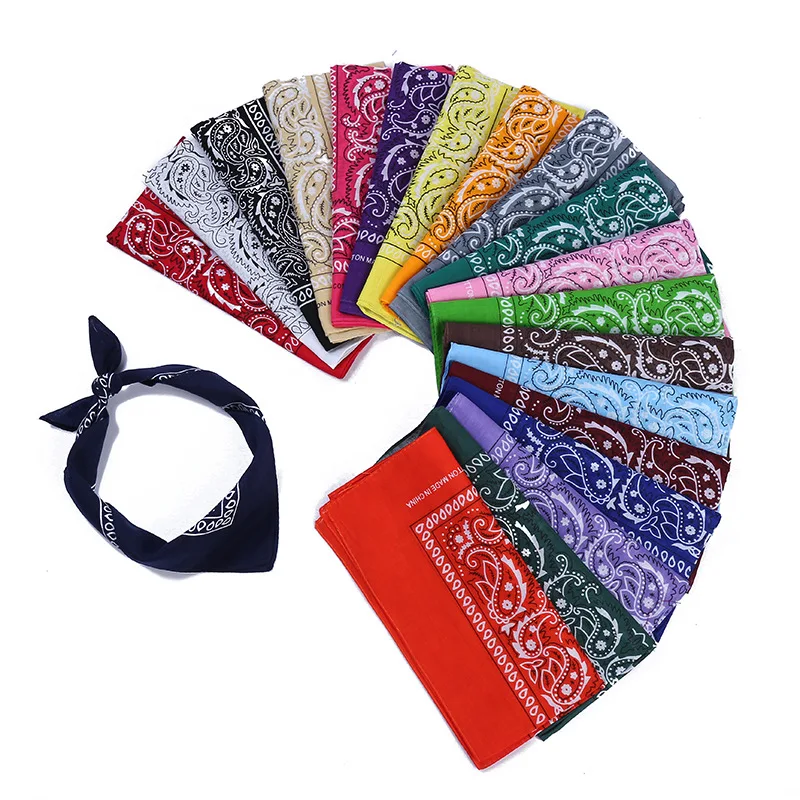 55*55cm New Fashion Hip Hop Bandana Square Scarf Men Black Red Paisley Headband Printed Women Boys Girls Sports Hiking Scarves