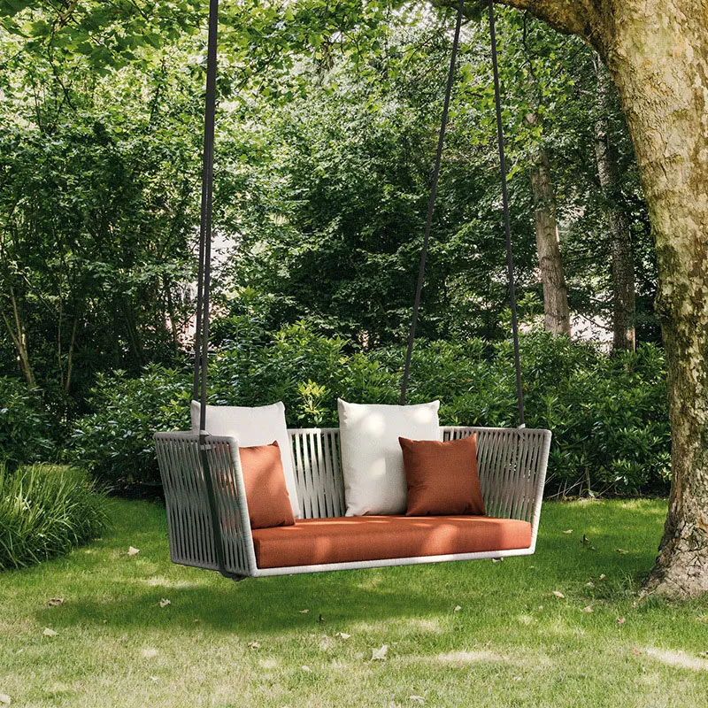 PE Rattan Hanging Chair Swing Indoor And Outdoor Sofa Swing Balcony Nordic Woven Garden Single And Double Swing Rocking Chair