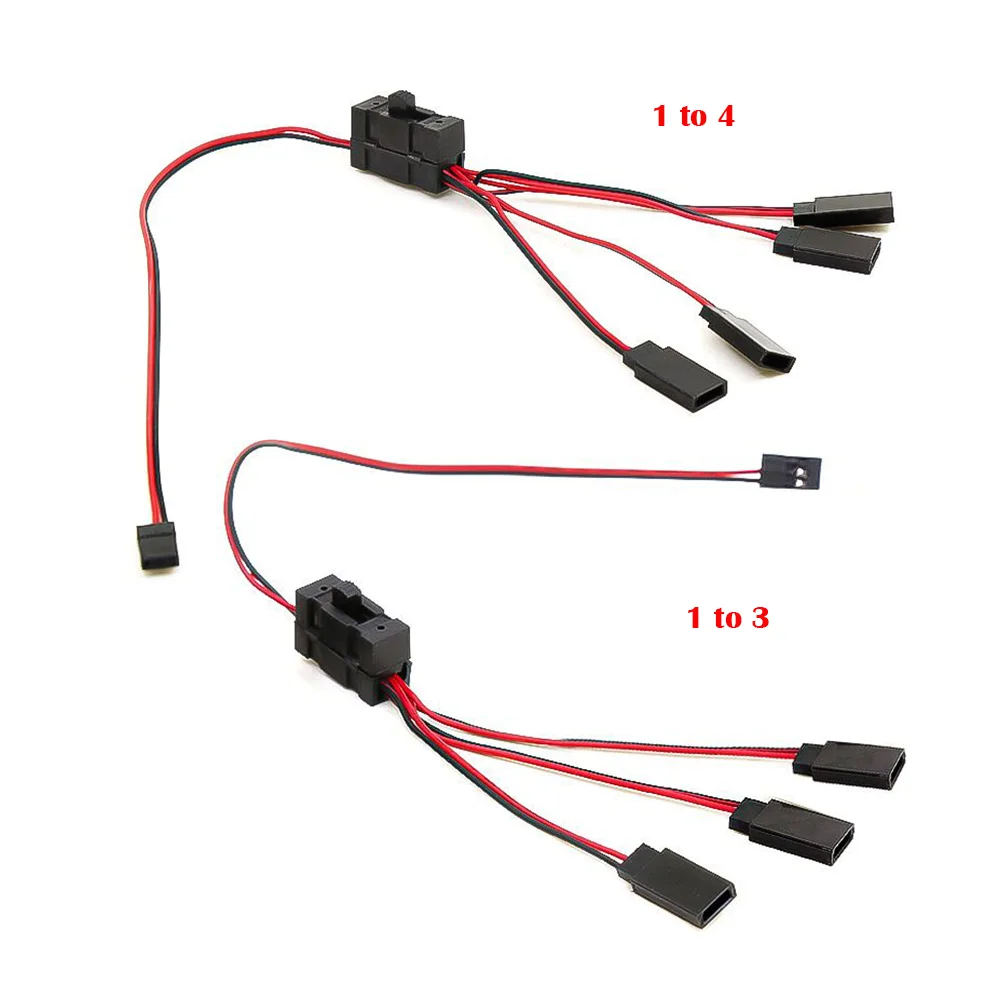 RC 서보 연장 1 ~ 3/1 ~ 4 Y 와이어 케이블 LED 조명 제어 전원 스위치, JR Futaba RC 모델용