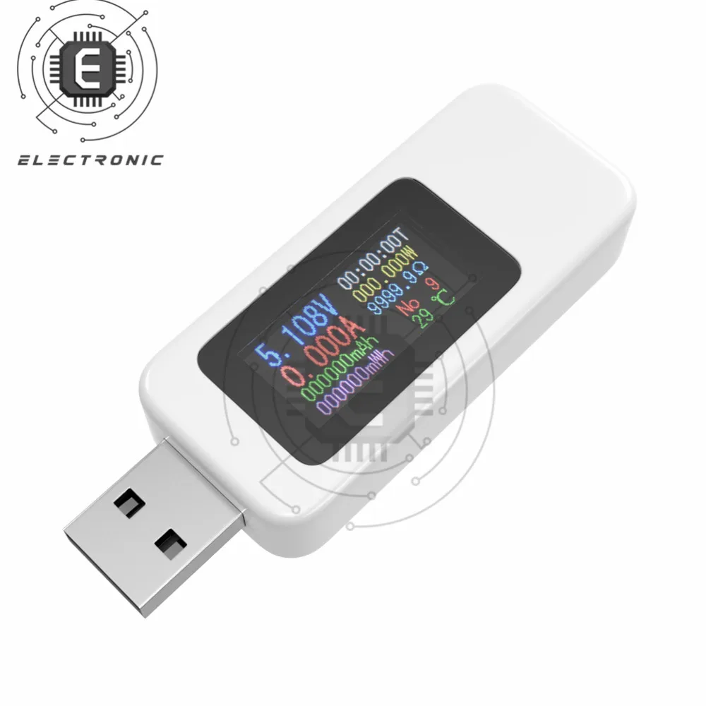 Индикатор заряда внешнего аккумулятора 4-30 в USB цветной экран цифровой дисплей индикатор заряда напряжения тока