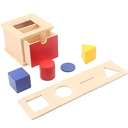 Scatola Montessori Imbucare con coperchi intercambiabili giocattoli per bambini 4 In 1 forme geometriche In legno scatola abbinata giocattoli per lo sviluppo del gioco regalo