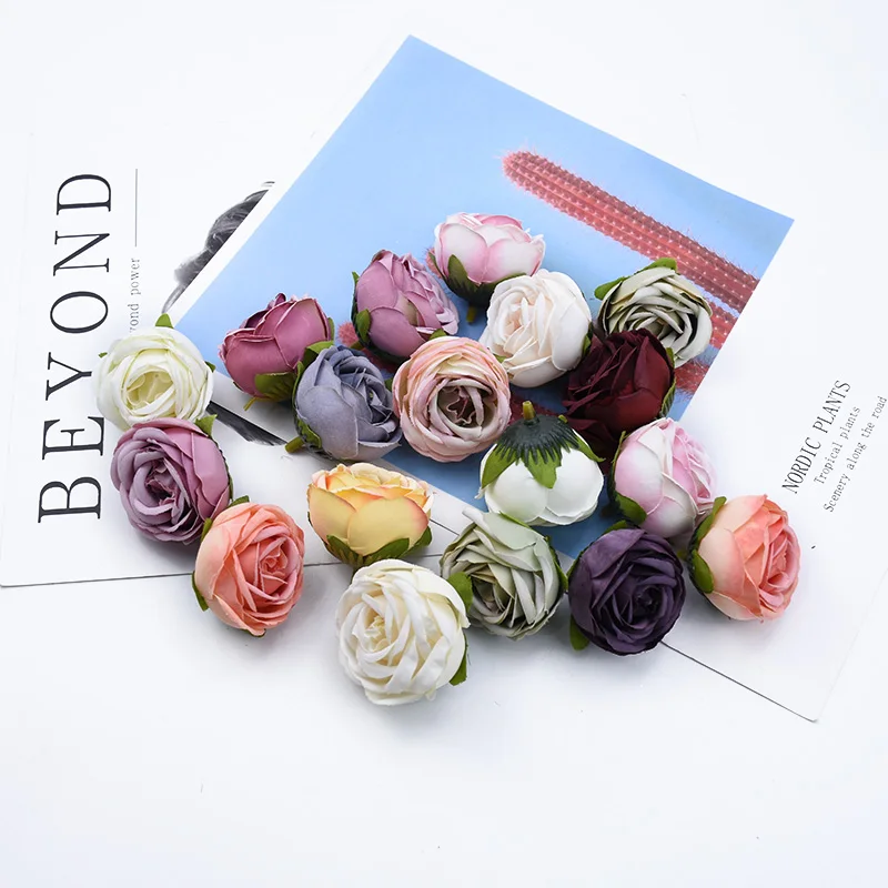 10/20 Stück Teerosen Seidenkopf Festival Raumdekoration Zuhause Sammelalbum Hochzeit Braut Diy Zubehör Ausverkauf Künstliche Blumen – Detail 11