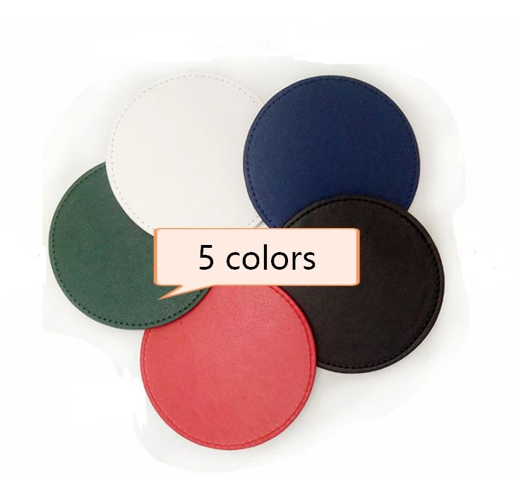 

Leather Food Dish Coffee Cup Mat Coaster Round Shape Nonslip Place Mat Pads Kitchen Accessories SN3754