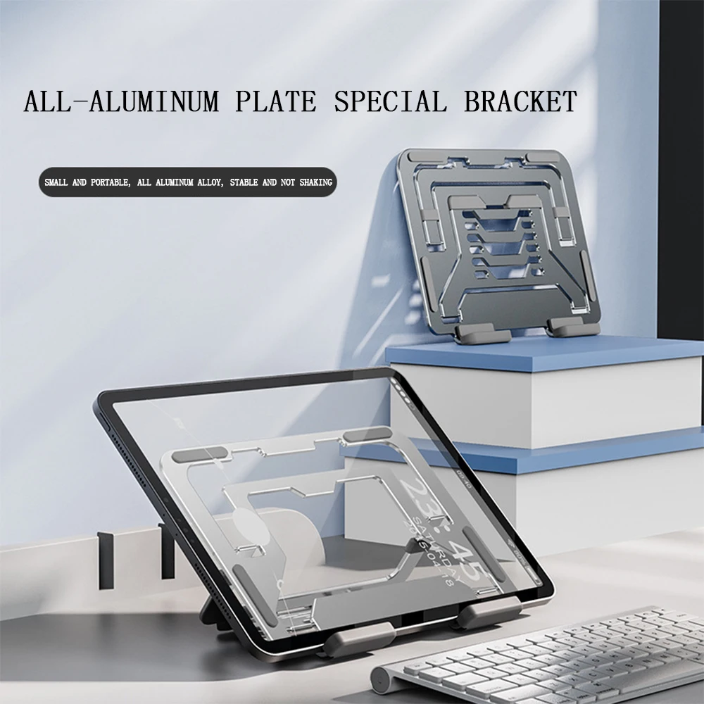 Aluminium uchwyt na Tablet składany stojak na Tablet nadaje się do 6 7 8 9 10 11 cal tabletki akcesoria do ipada Samsung Xiaomi Tablet — zdjęcie 3