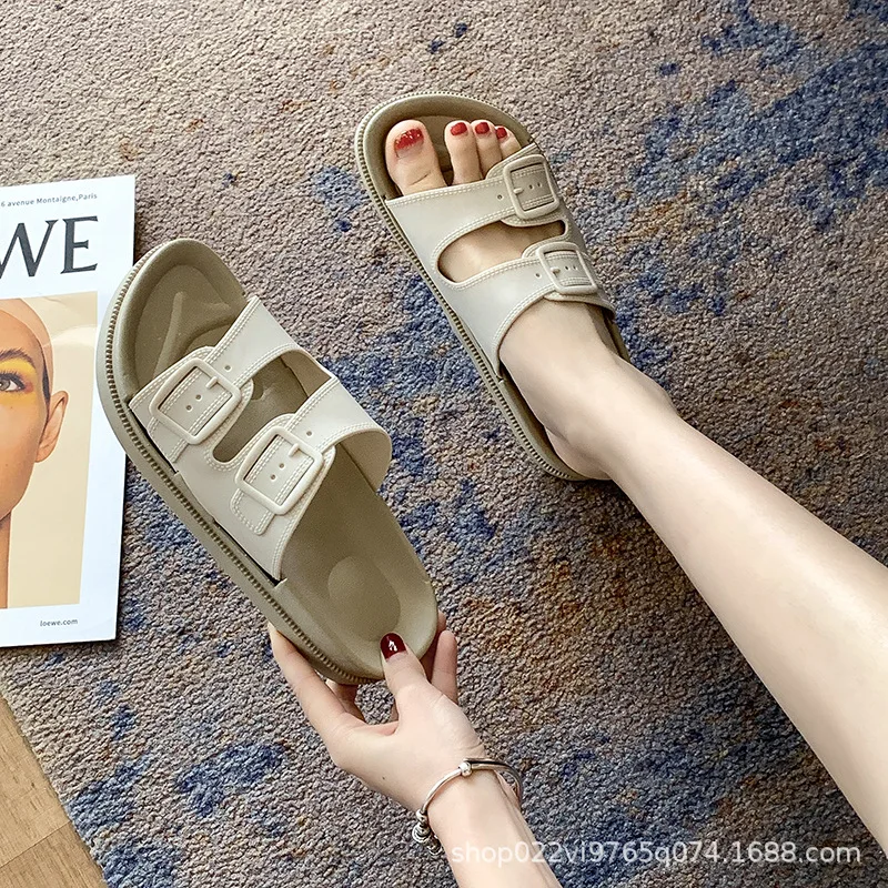 2022 New De Mujer Women Slippers Fashion Women Shoes Slides Outside Soft Bottom Gladiator Sandals Casual Beach Slippers