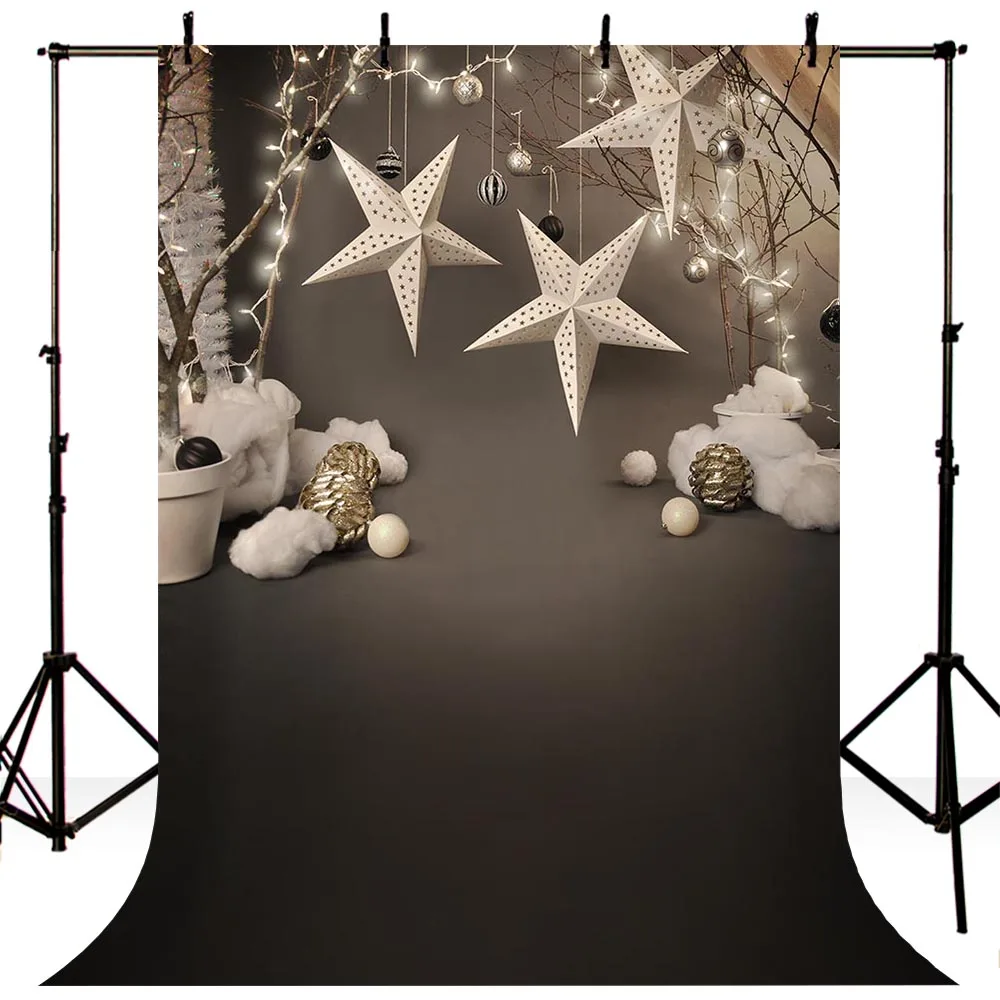 تصوير خلفية حفلة عيد الميلاد نجوم زينة المهنية الأطفال صورة الخلفيات للصور استوديو كشك الصور