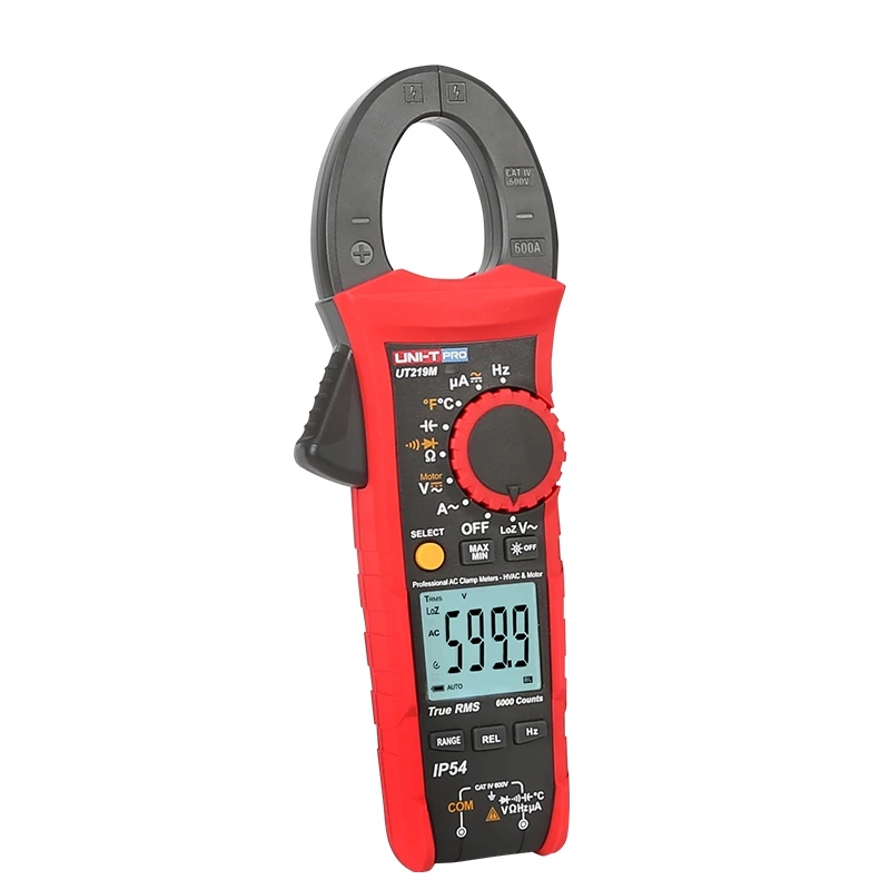 UNI-T UT219M true RMS Professional Clamp Meter; IP54 dust/waterproof digital ammeter, Auto backlight/temperature test