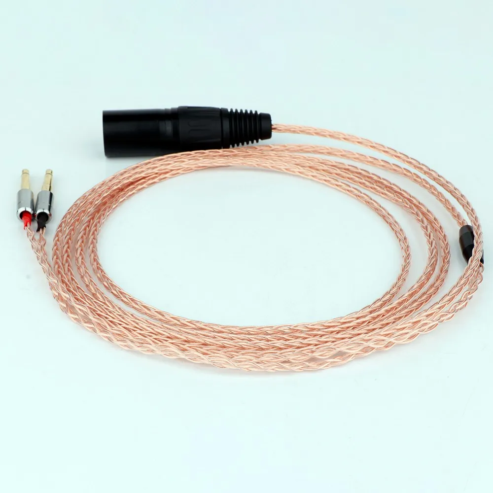 Headphone 7N OCC, kabel Upgrade seimbang 4Pin XLR untuk OPPO PM-1 PM-2 HE1000 400S 560