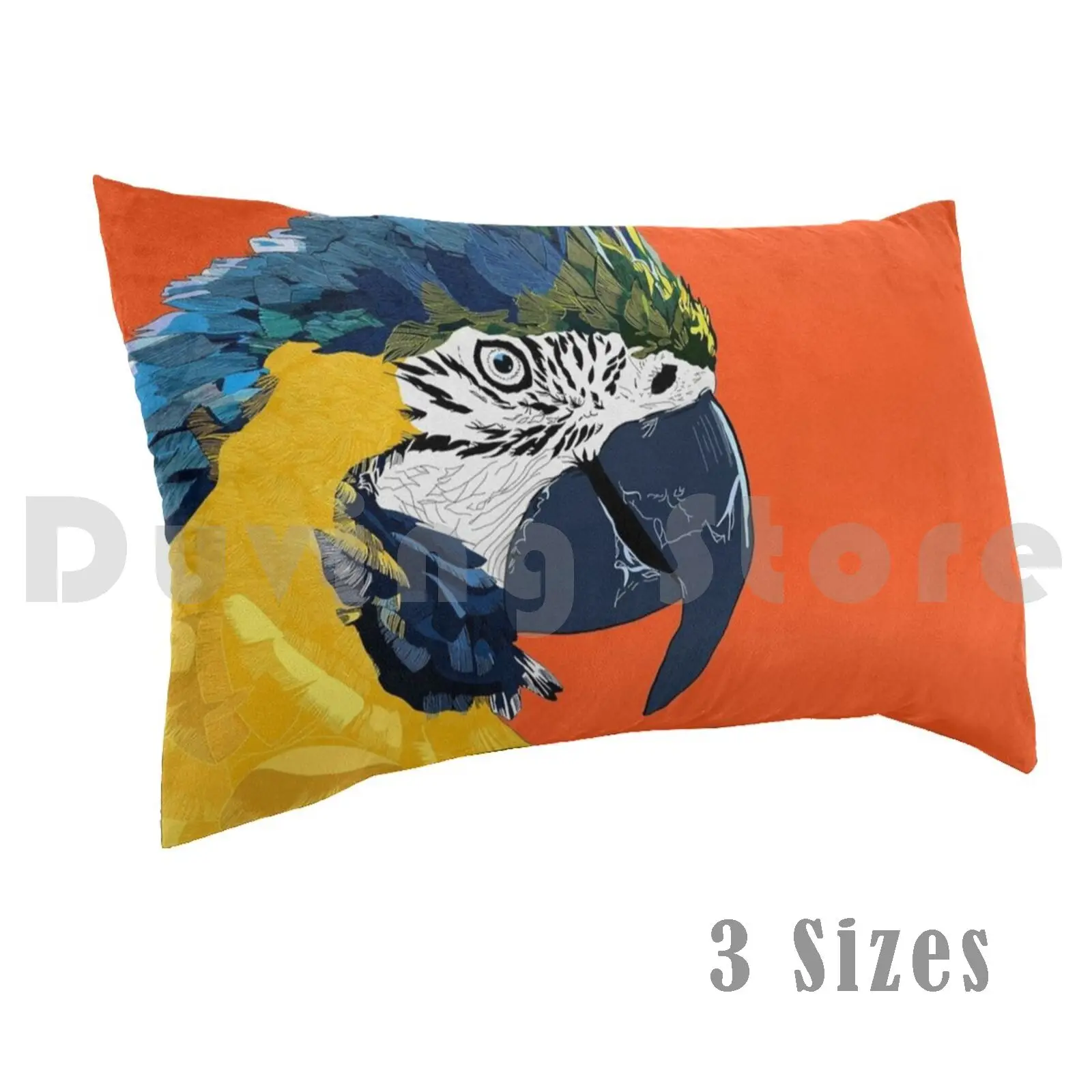 Macaw Parrot Pillow Case Printed 50x75 Macaw Parrot Blue And Yellow Blue And Yellow Parrot Blue And Yellow