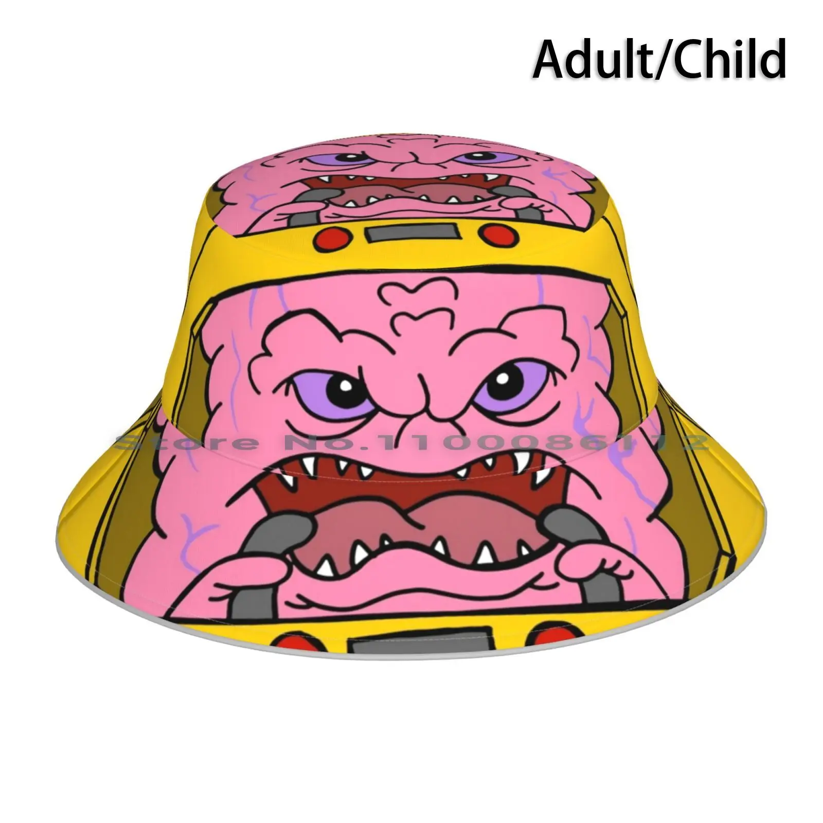 Krang Bucket Hat Sun Cap Krang Cartoon Comics 80s Foldable Outdoor Fisherman Hat