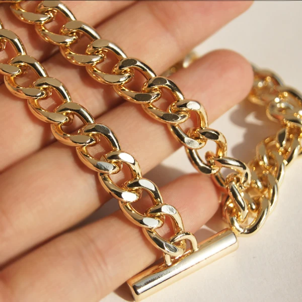 

DIY Iron Flat Chain Strap Handbag Chains Accessories Purse Straps Shoulder Cross Body Replacement Straps, with Metal Buckles