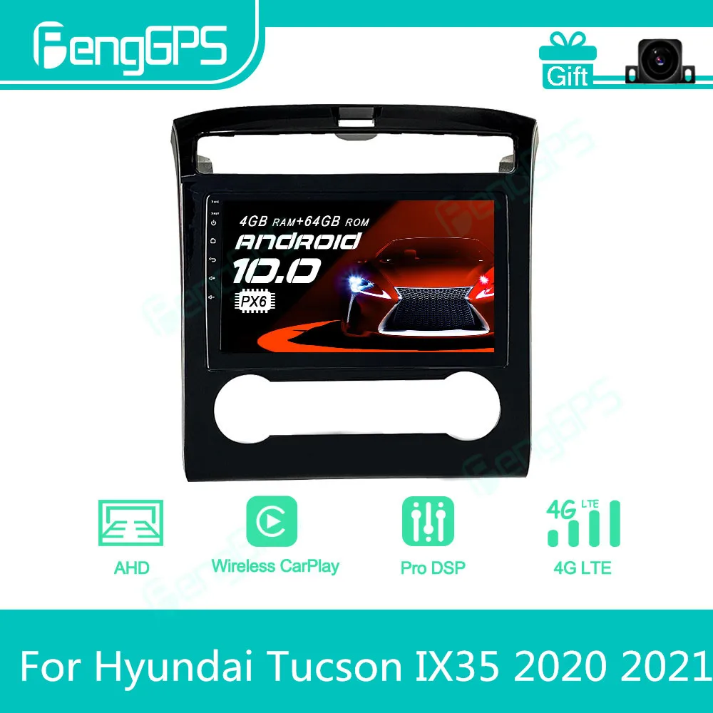 For Hyundai Tucson IX35 2020 2021 Android Car Radio Stereo Multimedia Player 2 Din Autoradio GPS Navigation PX6 Unit Screen