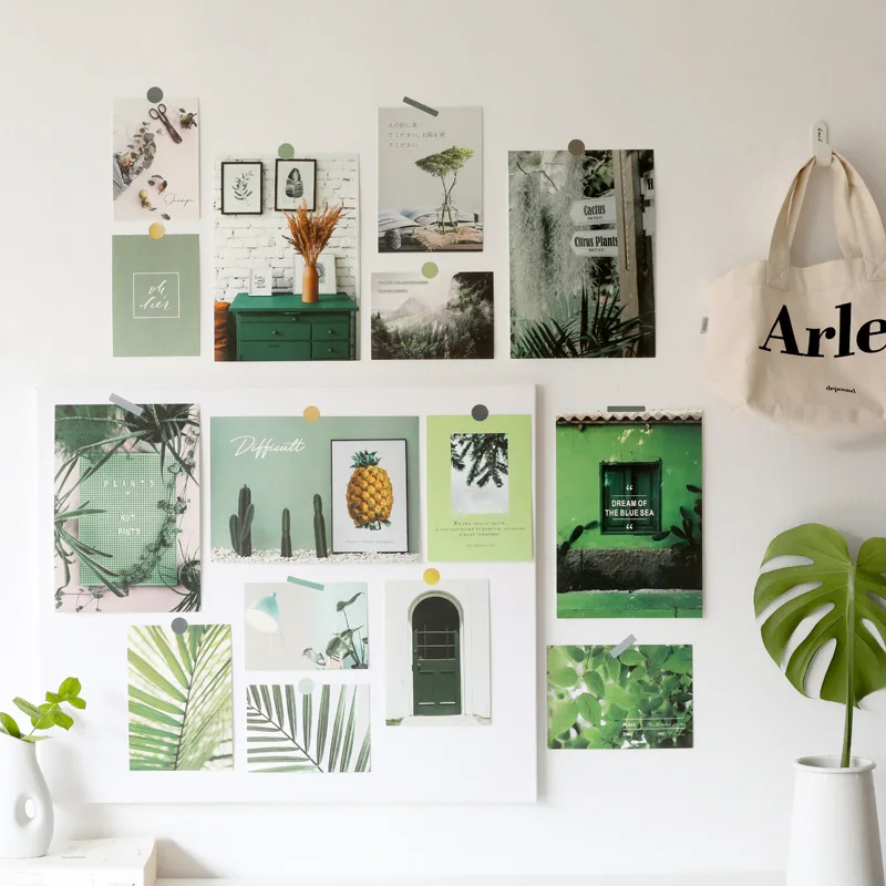 Kleurrijke Landschap Art Retro Decoratie Kaart 15 Lakens Slaapkamer Postkaart Achtergrond Schilderen Muur Sticker Wenskaart Foto Props