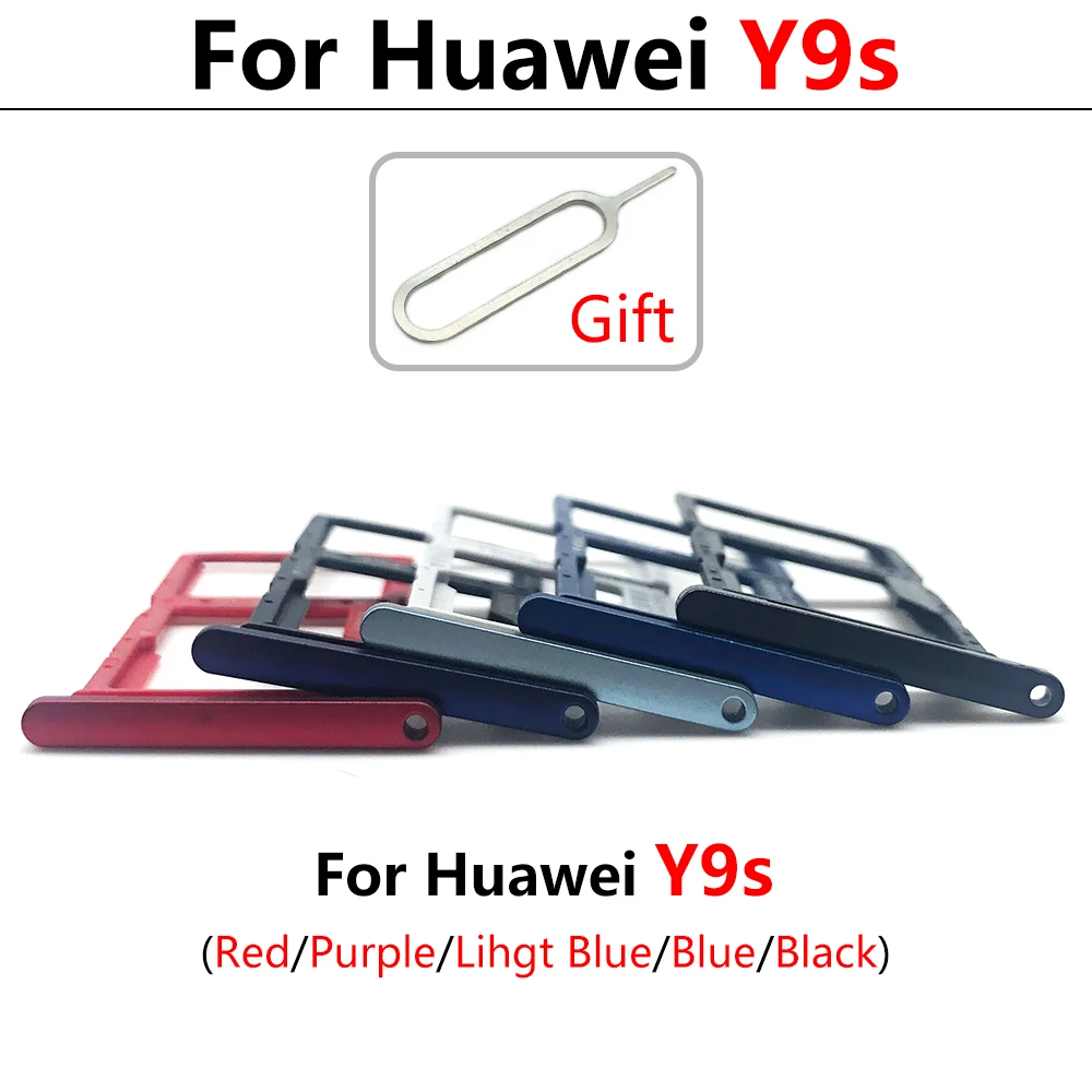 5Pcs/Lot，NEW SIM Card Slot SD Card Tray chip Holder Adapter With Pin For Huawei Y6S Y7A Y9S Mobile Phone Sim Card