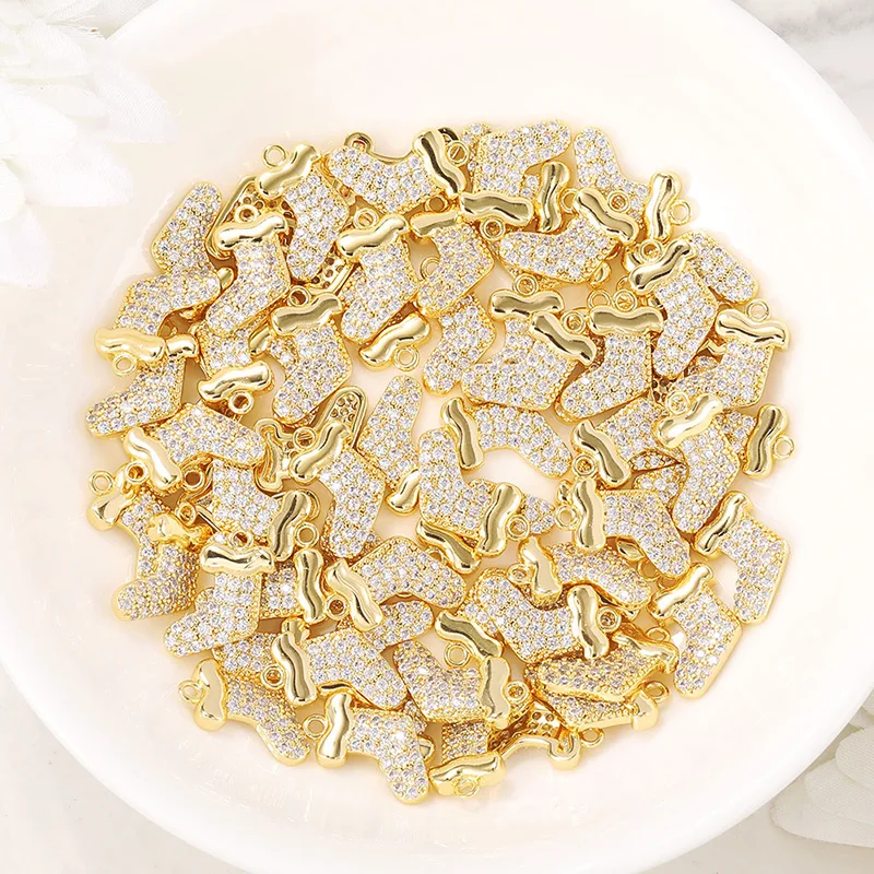 مصنع الجملة الذهب اللون النحاس والزركون الجوارب سحر المعلقات قلادة وسوار القرط Diy مجوهرات اكسسوارات