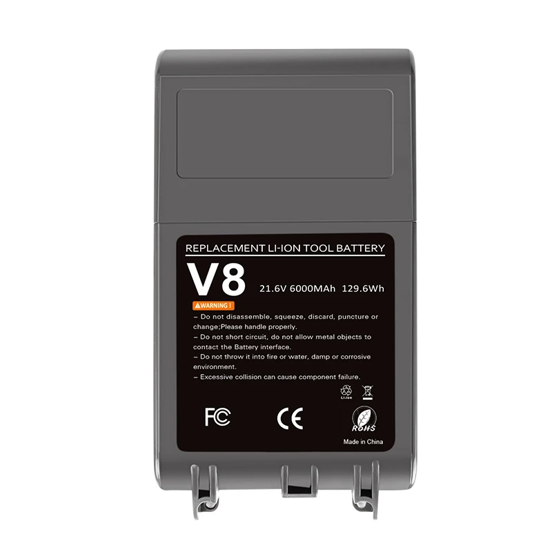 Turpow-充電式バッテリー6000 V,21.6 mAh,dyson v8用,絶対v8デバイス,動物用,リチウムイオン掃除機